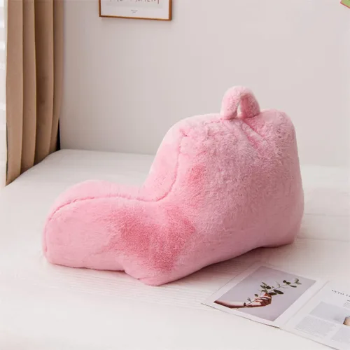 Miniatura 3 de Holawakaka Almohada Grande de Descanso para Cama de Piel Sintética con Brazos, Almohadas de Lectura de Piel de Conejo Perfectas para Adultos