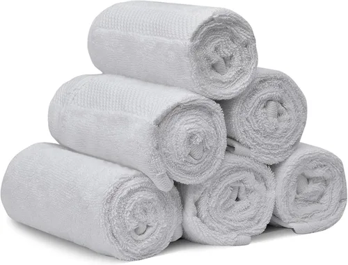 Miniatura 2 de Lujosas toallas de mano blancas para baño, paquete de 6 toallas de mano de 600 GSM, 100% algodón hilado en anillo, 16 x 30 pulgadas, extra grande