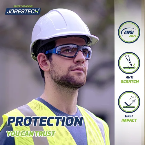 Miniatura 6 de JORESTECH Safety Glasses with Adjustable Strap - 3 in 1 Converter High Impact Resistance Anti-Fog Azul