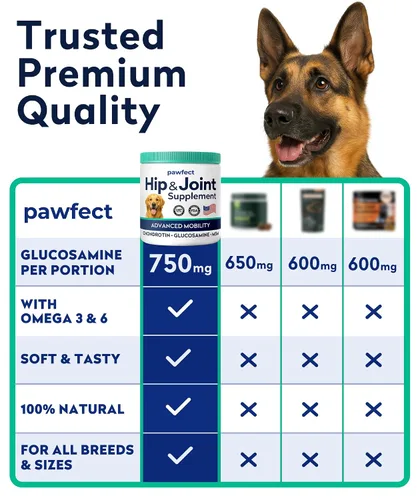 Miniatura 8 de Golosinas de glucosamina para perros quisquillosos - Suplemento para articulaciones con condroitina, MSM, omega-3 - Alivio del dolor articular