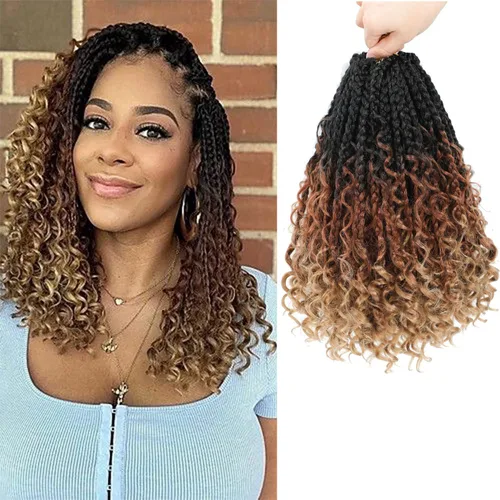 Miniatura 21 de Ayana - Trenzas de ganchillo, bohemias, con extremos rizados Crochet Braids Box. 3 extensiones de cabello sintético de trenzas de ganchillo Goddess