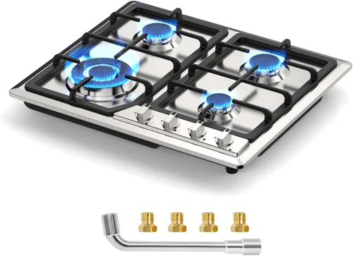 Miniatura 9 de Estufa de gas con 5 quemadores, parte superior de estufa de vidrio templado incorporada, estufa de propano GLP/NG, estufas de empotrar precios,5