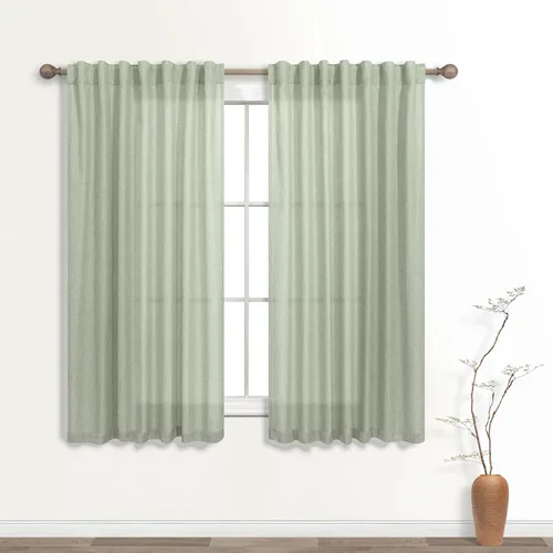 Miniatura 17 de KOUFALL Cortinas transparentes de lino de 90 pulgadas, cortinas para Sala Modernas 2025 De Lino Elegantes, cortinas personalizadas con pestaña