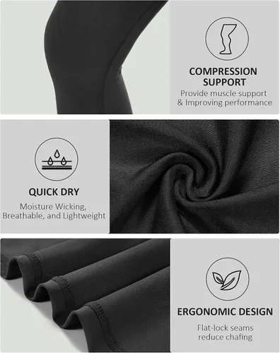 Miniatura 4 de Roadbox Pantalones de compresión para niños, leggings de elastano de secado rápido para correr, fútbol, baloncesto