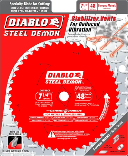 Miniatura 2 de Diablo Steel Demon Cermet II - Hoja de sierra con molienda de triple chip y revestimiento de escudo permanente, ideal para corte de metal medio