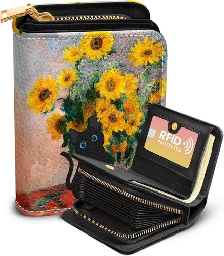 Miniatura 14 de Bistup Cartera para tarjetas de crédito para mujer, de cuero, para mujeres, adolescentes, niñas, tarjeteros, monedero de acordeón, pequeño, mediano
