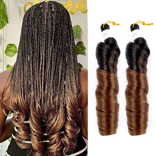 Miniatura 23 de Cabello rizado francés trenzado para trenzas de caja, 8 paquetes de 12 pulgadas, 3.00 oz/paquete, cabello trenzado de onda suelta, extensiones