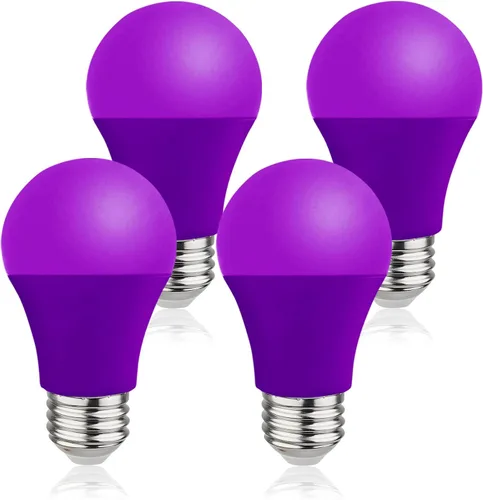 Miniatura 9 de Bombilla LED de color verde, bombillas de color verde de 9 W (equivalente a 60 W), bombillas LED verdes A19 con base E26 perfectas para porche