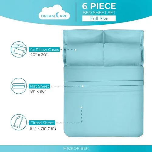 Miniatura 455 de DREAMCARE Juego de sábanas Queen – 6 piezas Sábanas de enfriamiento – hasta 15” Sábanas profundas tamaño Queen – Colección 2500 Supreme – Extra 03