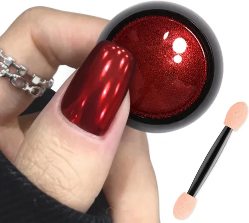 Miniatura 7 de Polvo de uñas cromado azul turquesa esmaltado efecto espejo metálico holográfico brillo polvo manicura arte pigmento accesorios para uñas de gel