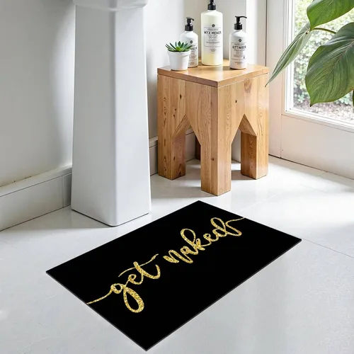 Miniatura 10 de MUGINYU Get Naked Tapete de Baño, Alfombrillas de Baño Modernas y Divertidas en Blanco y Negro de Secado Rápido Absorbentes Antideslizantes Delgadas