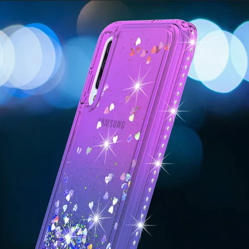 Miniatura 3 de Funda compatible con Samsung Galaxy A70, Quicksand Glitter Brillante Rhinestone Liquid Colorful TPU Bumper Funda protectora para Samsung Galaxy A70