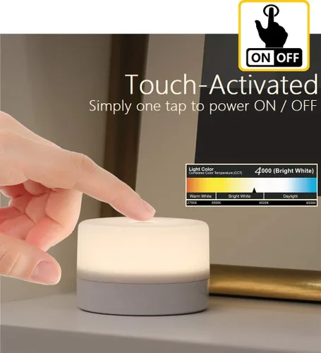 Miniatura 6 de RTSU Lámpara de mesita de noche, luz táctil regulable para niños, adultos, luz nocturna LED, mesa de escritorio, atmósfera decorativa, luz de estado