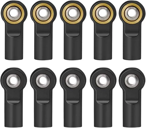 Miniatura 5 de Que-T 10pcs Metal Link Rod End M4 Ball Joint Head para RC Crawler Car (negro)