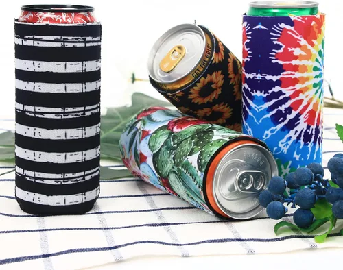 Miniatura 5 de 8 fundas delgadas para enfriar latas de 12 onzas para cerveza delgada y soda dura, soporte para enfriar latas altas y delgadas de neopreno colorido