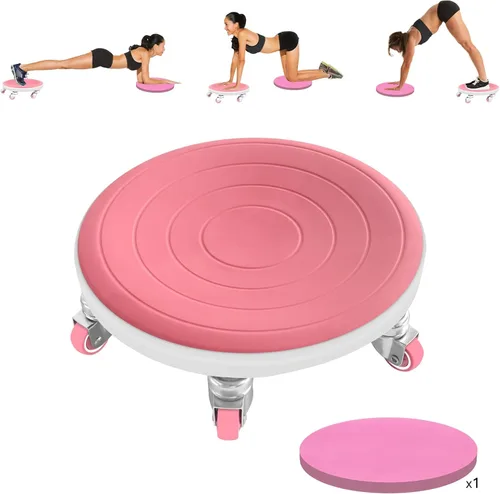 6 Caster Ab Roller, Equipo de Ejercicio Abdominal con Almohadillas para las Rodillas, Rueda de Ab Roller para Ejercicio de Zona Media, Entrenamiento