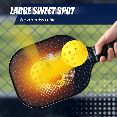 Miniatura 7 de niupipo Pickleball Paddles Set of 2/4/1, USAPA Approved Carbon Fiber & Fiberglass Hybrid, Easy Power, Polypropylene Honeycomb Core, Cushioned 4.72