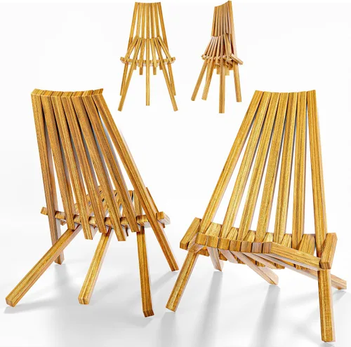 Miniatura 11 de Melino 2 sillas plegables de madera Tamarack, sillas Adirondack de bajo perfil de acacia con certificación FSC, silla plegable de madera