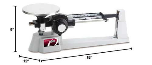 Miniatura 2 de Ohaus - 80000037 Dial-O-Gram Acero Inoxidable Carga Superior Mecánica Triple Beam Balance con Placa de Acero Inoxidable, Masas de Tara y Fijación