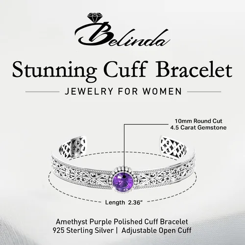 Miniatura 2 de Pulsera de plata de ley 925 para mujer, estilo retro, ajustable, estilo bohemio, elegante, estilo vintage, gitana balinesa, joyería fina, 4.5