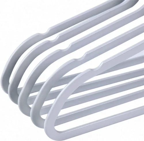 Miniatura 8 de Quality Hangers Paquete de 20 perchas de plástico para ropa, perchas delgadas sin terciopelo con gancho cromado giratorio de 360° y muescas