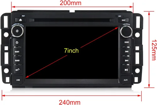 Miniatura 6 de Android 10.0 Radio de coche 7 pulgadas doble DIN pantalla táctil reproductor de DVD para GMC Chevy Silverado 1500 2012 en Dash Navigation Quad Core