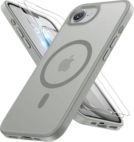 Miniatura 143 de Miracase Funda diseñada para iPhone SE 2022/SE 2020/7/8, funda multicolor de silicona a prueba de golpes (rojo)