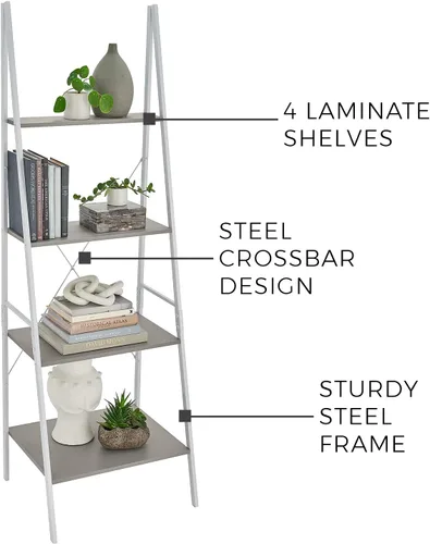 Miniatura 5 de ClosetMaid 4964 4 Estante de escalera de material mixto, gris pardo gris topo
