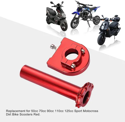 Miniatura 5 de GOOFIT Empuñaduras de aluminio de alto rendimiento, tubo de acelerador, palanca de repuesto para motocicleta de motocross de 50 cc, 70 cc, 90 cc