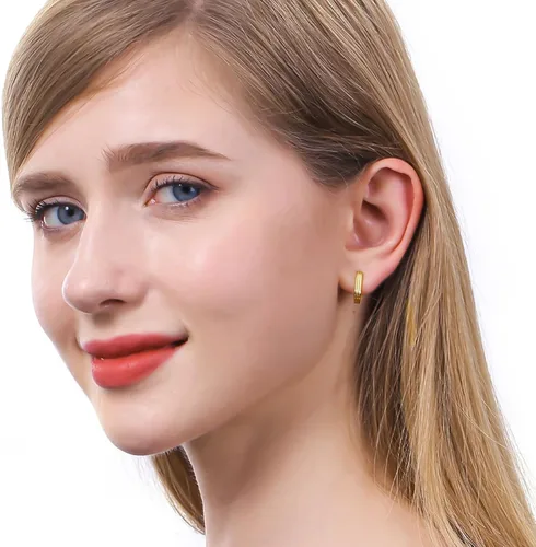 Miniatura 5 de ToHeart Aretes de aro de oro de 14 quilates, aretes de aro de oro, Plata Cobre, No es una piedra preciosa