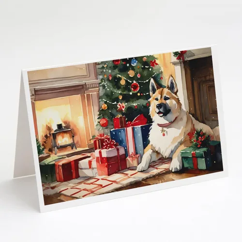 Miniatura 63 de Caroline's Treasures DAC2753GCA7P Paquete de 8 tarjetas de felicitación navideña acogedora de Husky siberiano Tarjetas en blanco con sobres