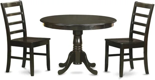 Miniatura 11 de East West Furniture HLPF5-CAP-W - Juego de comedor de 5 piezas para 4 personas, incluye una mesa de comedor redonda con pedestal y 4 sillas