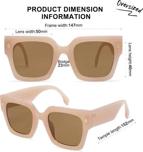 Miniatura 42 de SOJOS Gafas de sol cuadradas vintage de gran tamaño para mujer, estilo retro, de lujo, grandes, UV400 SJ2194