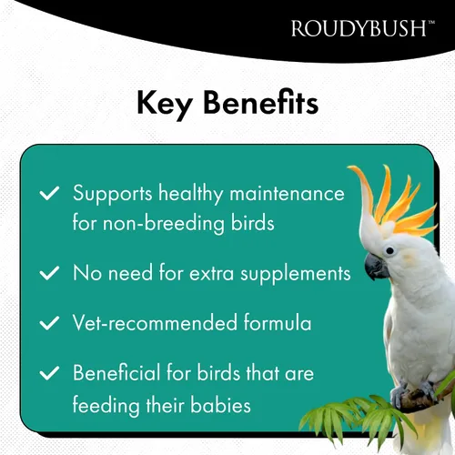 Miniatura 3 de RoudyBush Alimento bajo en grasa para pájaros y pollitos adultos, comida diaria para aves, pellets hechos con maíz, trigo y soja, pellets bajos