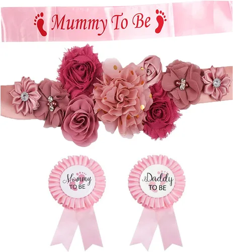 Vemonllas Cinturón de maternidad para mamá para ser papá para ser ramillete, decoración de baby shower, accesorios para fotos de embarazo, regalos