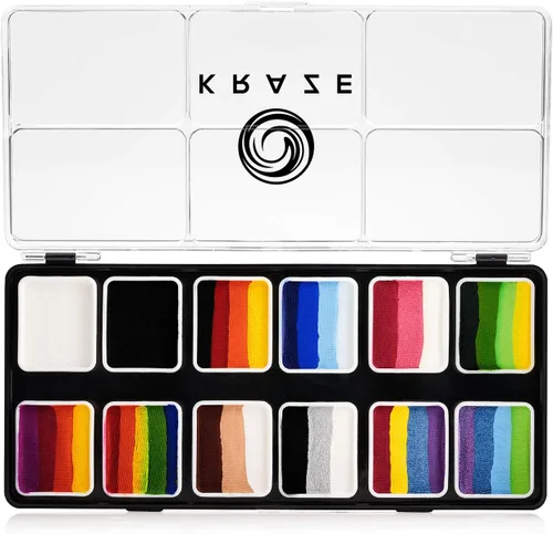 Miniatura 9 de Kraze FX Splash Glam - Paleta metálica de 6 colores para tartas divididas (6 gm) con pincel, activada por agua, hipoalergénica, segura, no tóxica