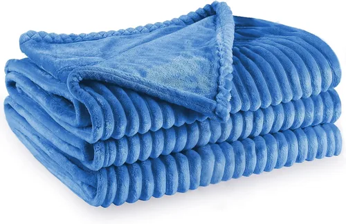 YAKEE Manta térmica eléctrica de franela, tamaño matrimonial de 72 x 84 pulgadas, 10 niveles de calor, apagado automático de 12 horas, color azul