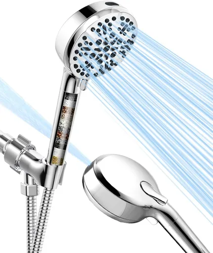 Miniatura 4 de BOWGER Paquete de 2 filtros de repuesto para cabezal de ducha de mano, cartucho de filtro suavizador de agua para agua dura, elimina el cloro