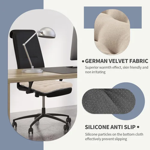 Miniatura 5 de BUYUE Good Support - Cojín acolchado para silla de oficina, terciopelo suave, cómodo, antideslizante, para escritorio de computadora, silla