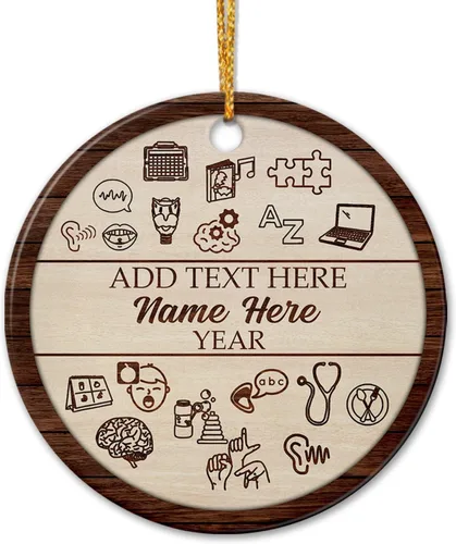 Miniatura 20 de Adorno de liniero de cerámica personalizado para Navidad 2025 – El favorito de Santa, primera Navidad como electricista, nombre personalizado