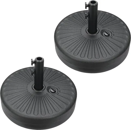 Miniatura 10 de YSSOA Base de sombrilla de mercado de 24.2 libras de 17.72 pulgadas, soporte redondo resistente para patio al aire libre, terraza, césped, jardín