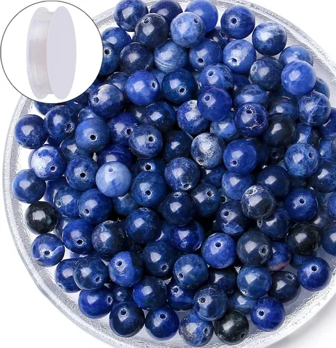 Miniatura 37 de QINJIEJIE 105 piezas de cuentas de piedra de 7 chakras de 8 mm, cuentas naturales redondas sueltas de gemas para pulseras, cuentas de cristal