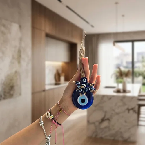 Miniatura 5 de Adorno decorativo turco de ojo turco de 2.3 pulgadas, colgante de pared azul de ojo turco para colgar en una caja, decoración de pared con dije de 1