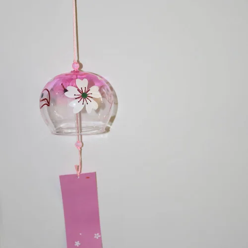 Miniatura 4 de Campanas de viento japonesas campanas hechas a mano de cristal cumpleaños decoración para el hogar (Sakura)