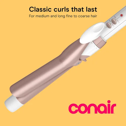 Miniatura 2 de Conair Rizador de cerámica doble de 1 pulgada, barril de 1 pulgada que crea rizos clásicos, rizador de pelo para uso en cabello corto, mediano