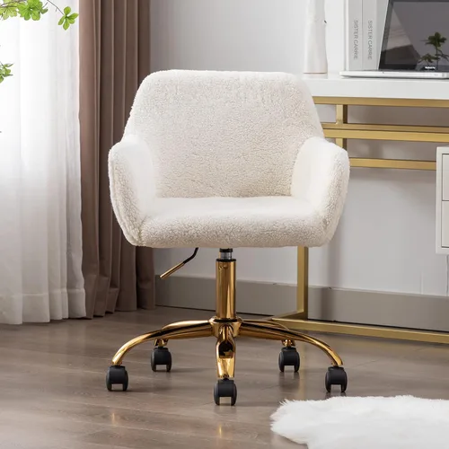 Miniatura 11 de Silla de escritorio moderna de piel sintética para oficina en casa, altura ajustable, giratoria, color negro