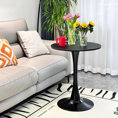 Miniatura 2 de Mesa de Comedor Tulip Redonda para 2, Mesa Moderna de Mediados de Siglo con Pedestal de Metal Resistente para Cocina, Bistró, Café, Ocio