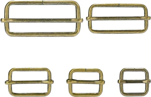 Miniatura 15 de CooBigo Paquete de 25 hebillas deslizantes ajustables de metal de 1 pulgada, ajustador rectangular Tri-Glide, deslizador de correa de tirantes