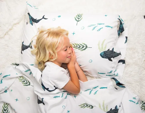 Miniatura 5 de Where The Polka Dots Roam Nautical Ocean - Juego de ropa de cama individual – Juego de cama de 3 piezas súper suave para niños con sábana bajera