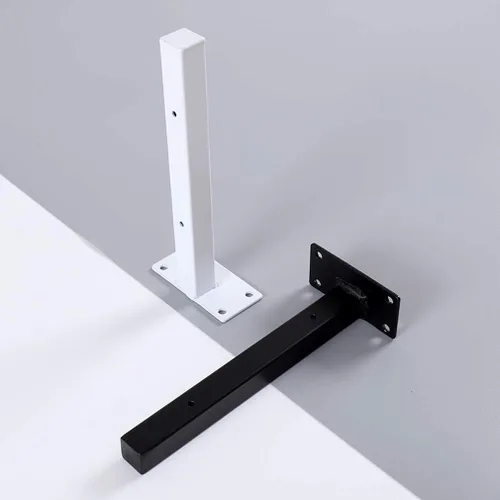 Miniatura 5 de Soporte de estante oculto de tubo cuadrado en T colgante, soportes de estante de acero flotante, soportes de soporte de pañuelos de garaje